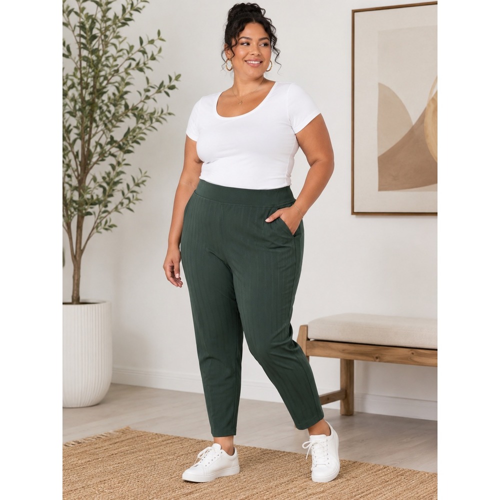Athleta Brooklyn Ankle Pant Women's Size 18 Gloss Stripe Dark Green NWT